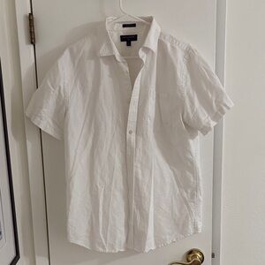 Banana Republic Classic White Short Sleeve Shirt - Large, Slim Fit